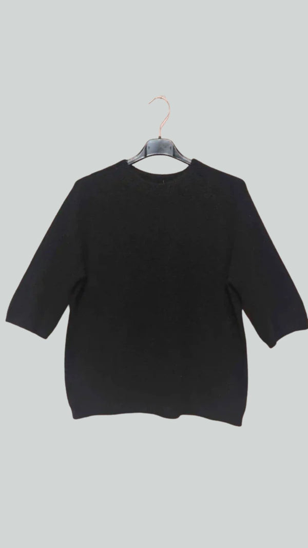 Darren - Black Round Neck Soft knit jumper