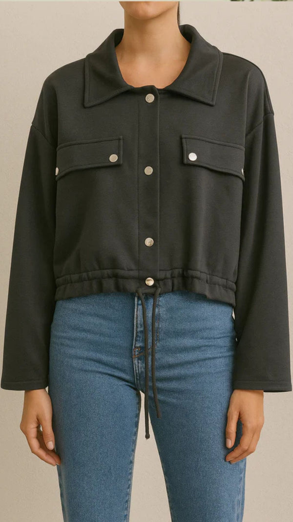 Emma - Black  Pocket Lightweight Jacket