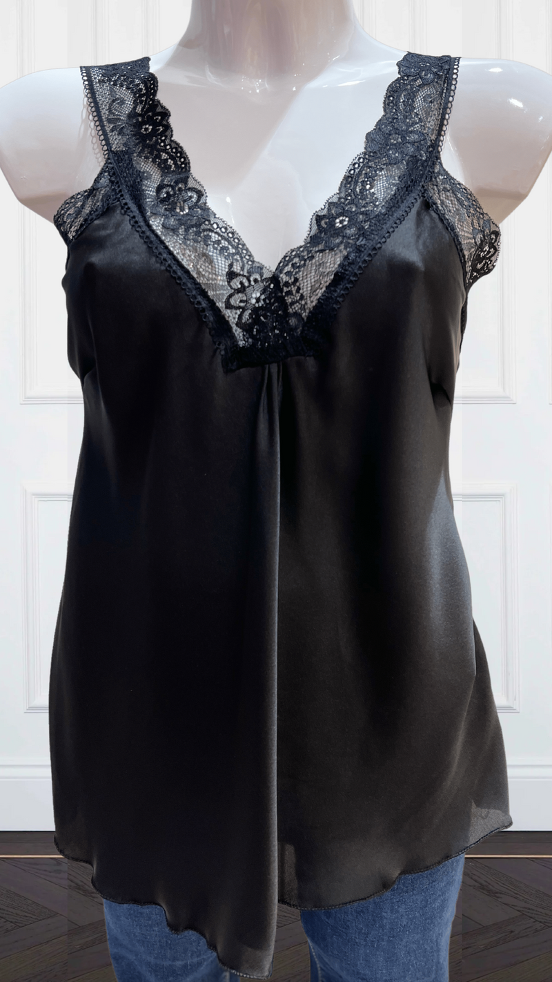 Vicky - Black Lace Camisole Top